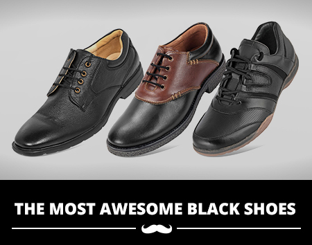 Buy Men's Black Leather Shoes Online 